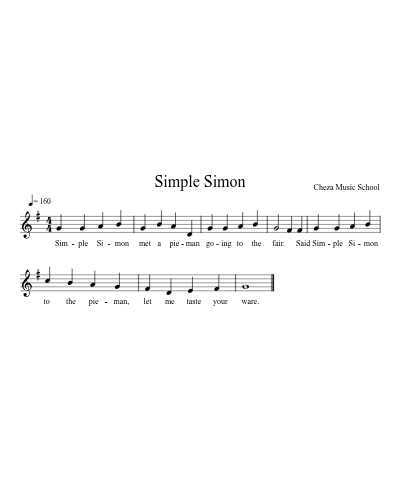 Simple Simon — trumpet sheet music