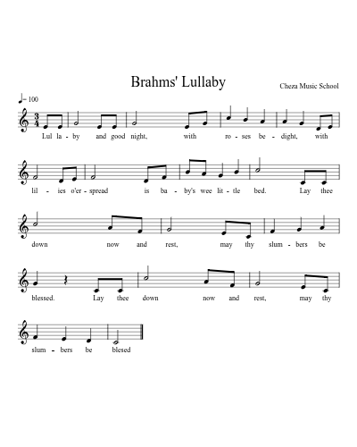 Brahms' Lullaby — violin sheet music