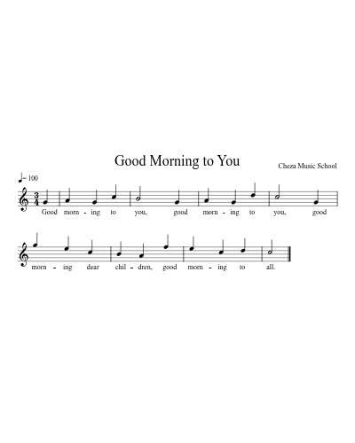 Good Morning to You preview