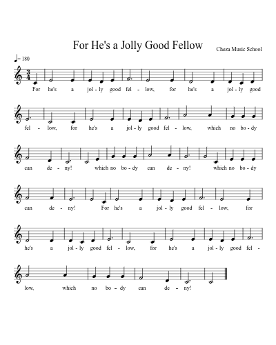 For He's a Jolly Good Fellow preview