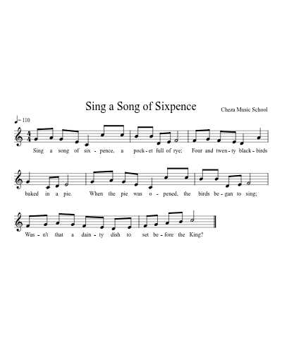 Sing a Song of Sixpence preview