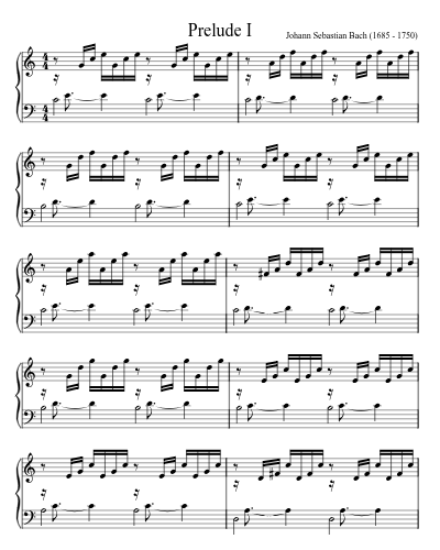 Prelude in C major — piano sheet music