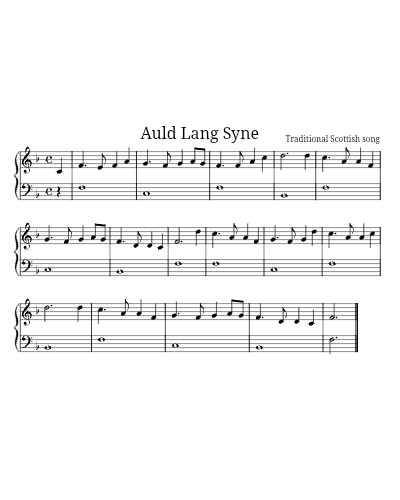 Auld Lang Syne — piano sheet music