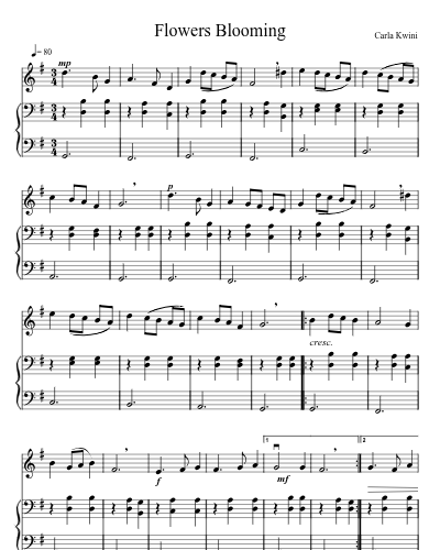 Flowers Blooming — violin sheet music
