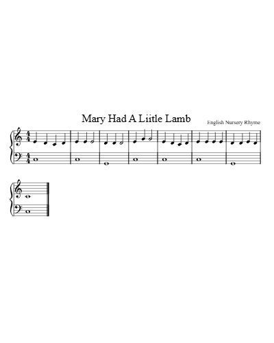 Mary Had A Little Lamb — piano sheet music