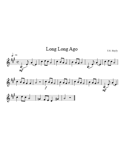 Long Long Ago Secondo — violin sheet music