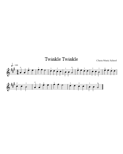 Twinkle Twinkle — violin sheet music