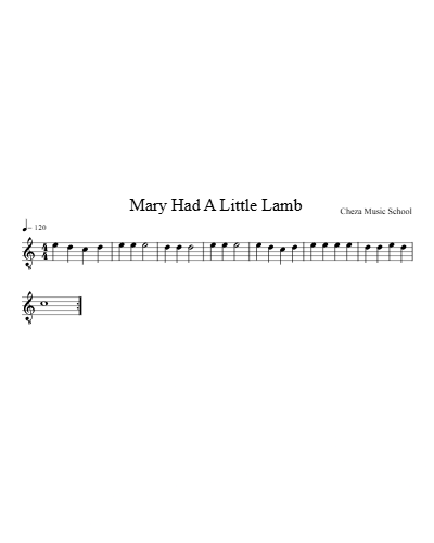 Mary Had A Little Lamb — guitar sheet music