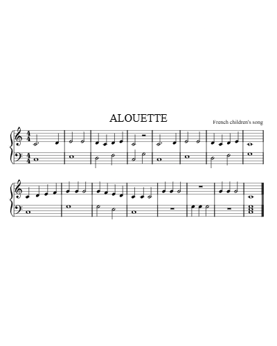 ALOUETTE (French children's song) preview