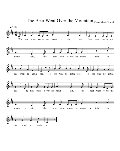 The Bear Went Over the Mountain — saxophone sheet music