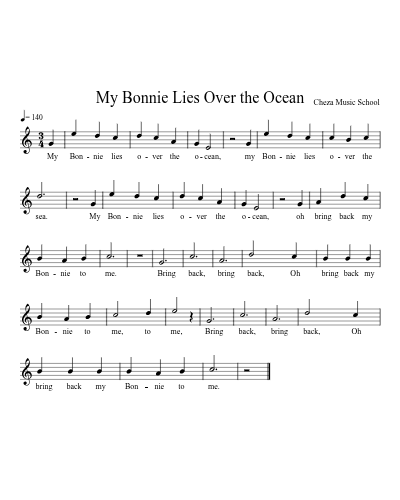 My Bonnie Lies Over the Ocean preview
