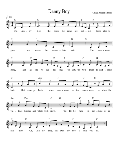 Danny Boy — guitar sheet music