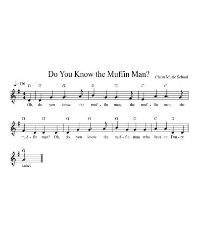 Do You Know the Muffin Man? — guitar sheet music