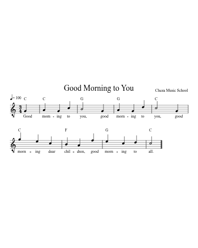 Good Morning to You — guitar sheet music