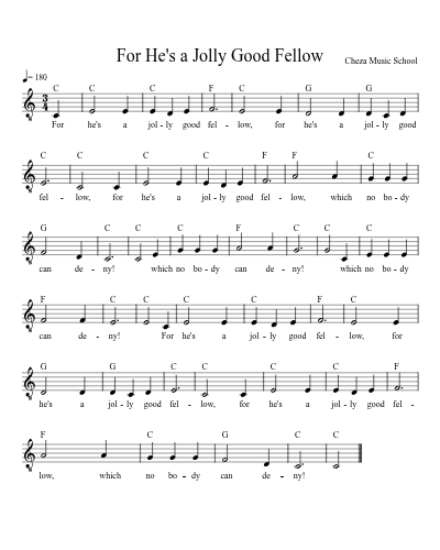 For He's a Jolly Good Fellow preview