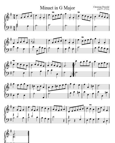 Minuet in G preview