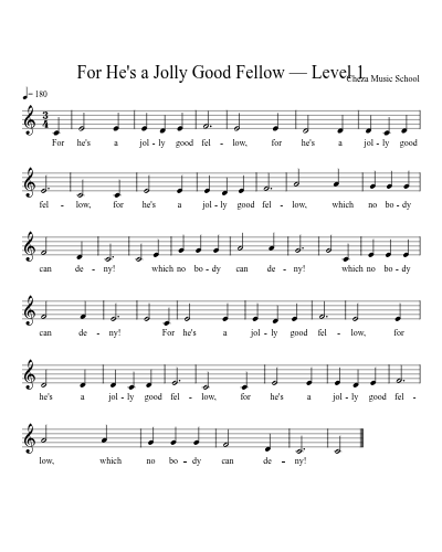 For He's a Jolly Good Fellow — Level 1 preview