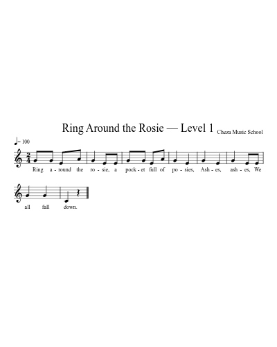 Ring Around the Rosie — Level 1 — piano sheet music