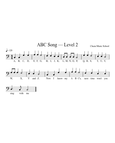 ABC Song — Level 2 preview