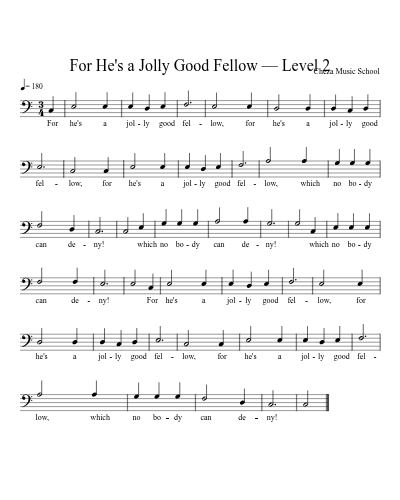 For He's a Jolly Good Fellow — Level 2 preview