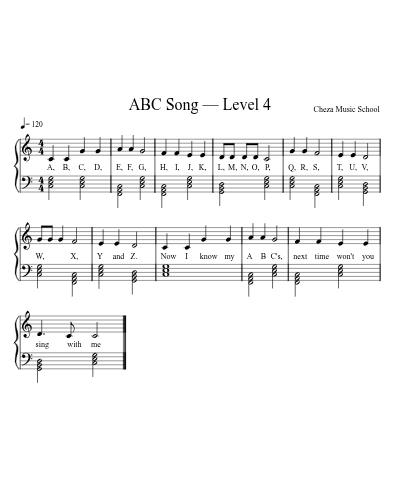 ABC Song — Level 4 preview