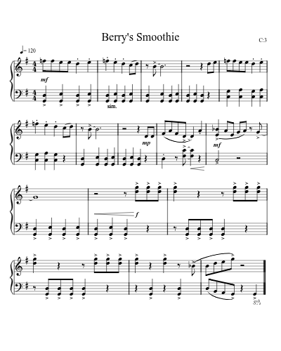 Berry's Smoothie ABRSM Grade 1 Piano (List C3) preview